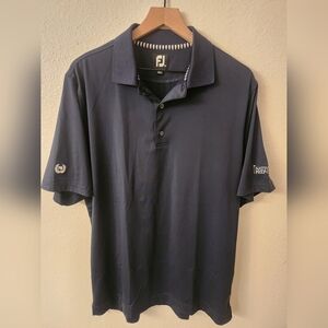 FJ Footjoy Mens Navy Polo Golf Shirt Sz Medium